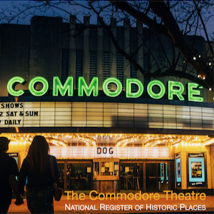 Image of a Historic movie theater called Commodore Theatre in Olde Towne Portsmouth, VA.